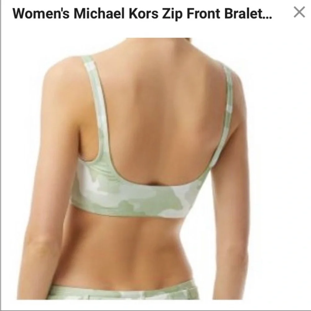 Michael Kors Army Camo Zip Front Bikini Set SZ M - Picture 5 of 6